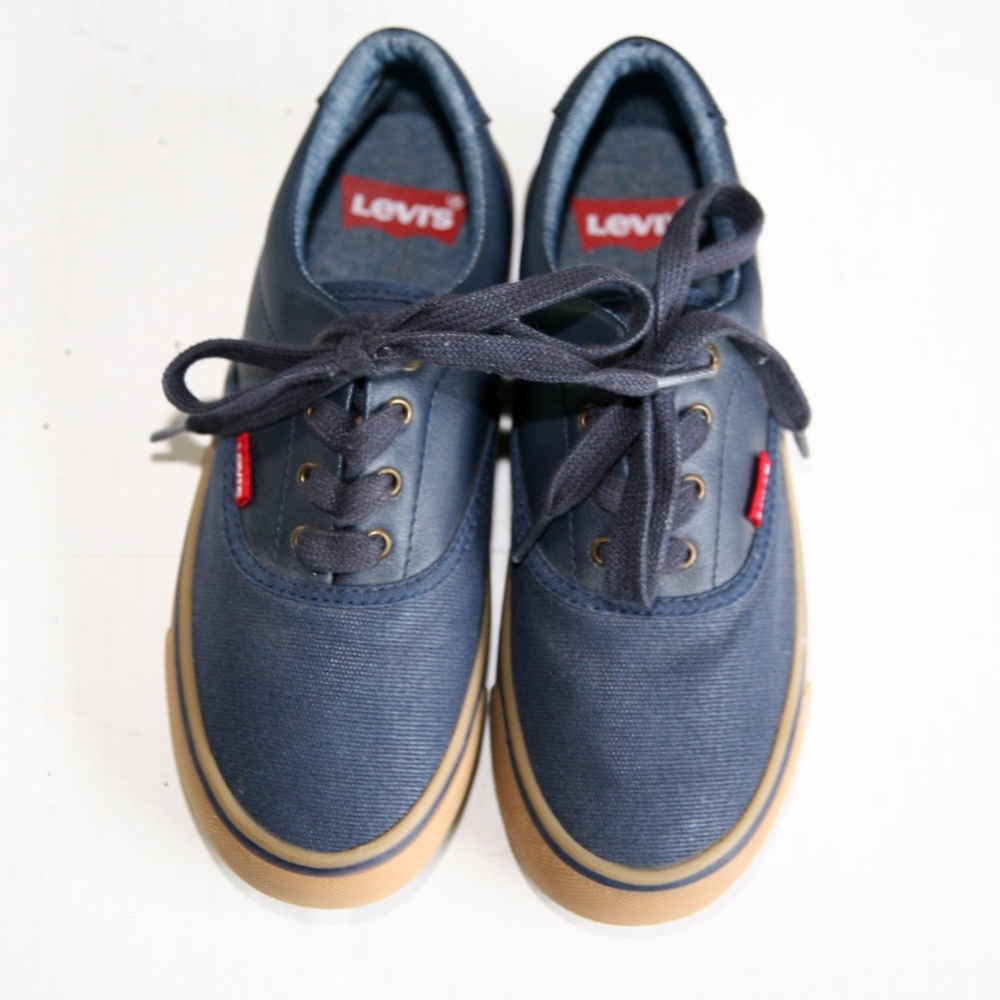 Sz3.5 Boys LEVI'S Blue Casual Lace Up Sneakers NEW